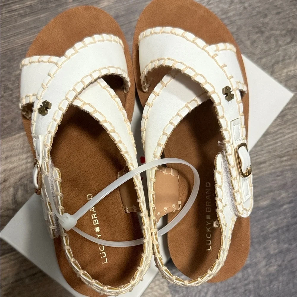 Lucky Brand Kids White and Tan Sandals